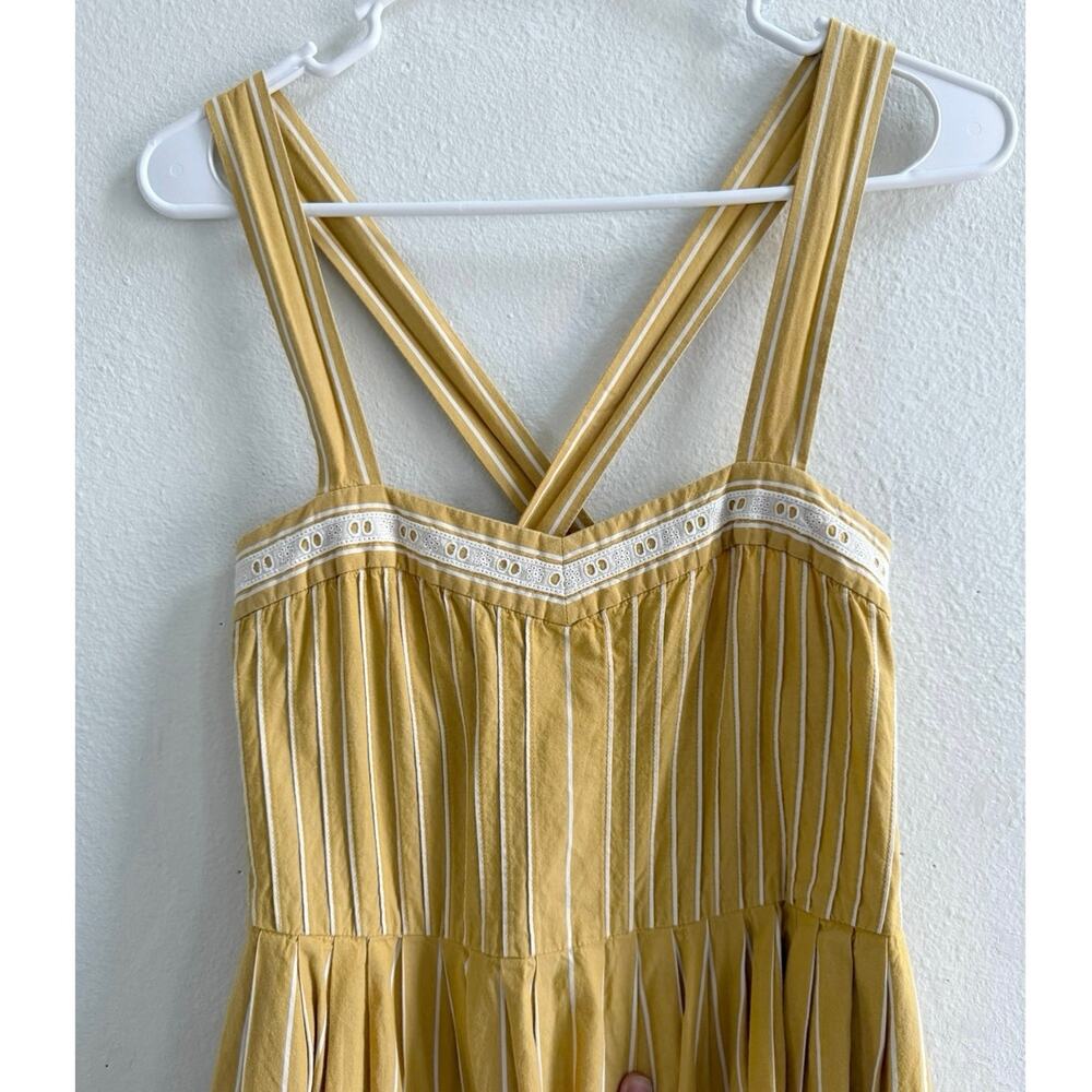 THE GREAT. Laurel Yellow Sundress Sweetheart Stripe size 1 | Small - Picture 6 of 16